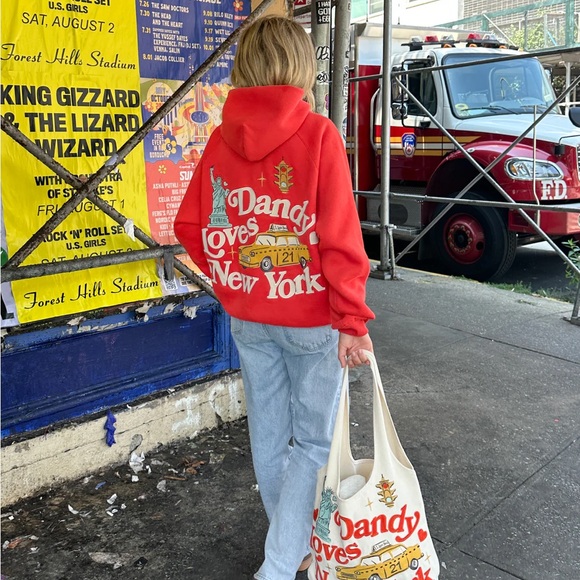 Dandy Loves New York Red Hoodie embroidered - Picture 3 of 5